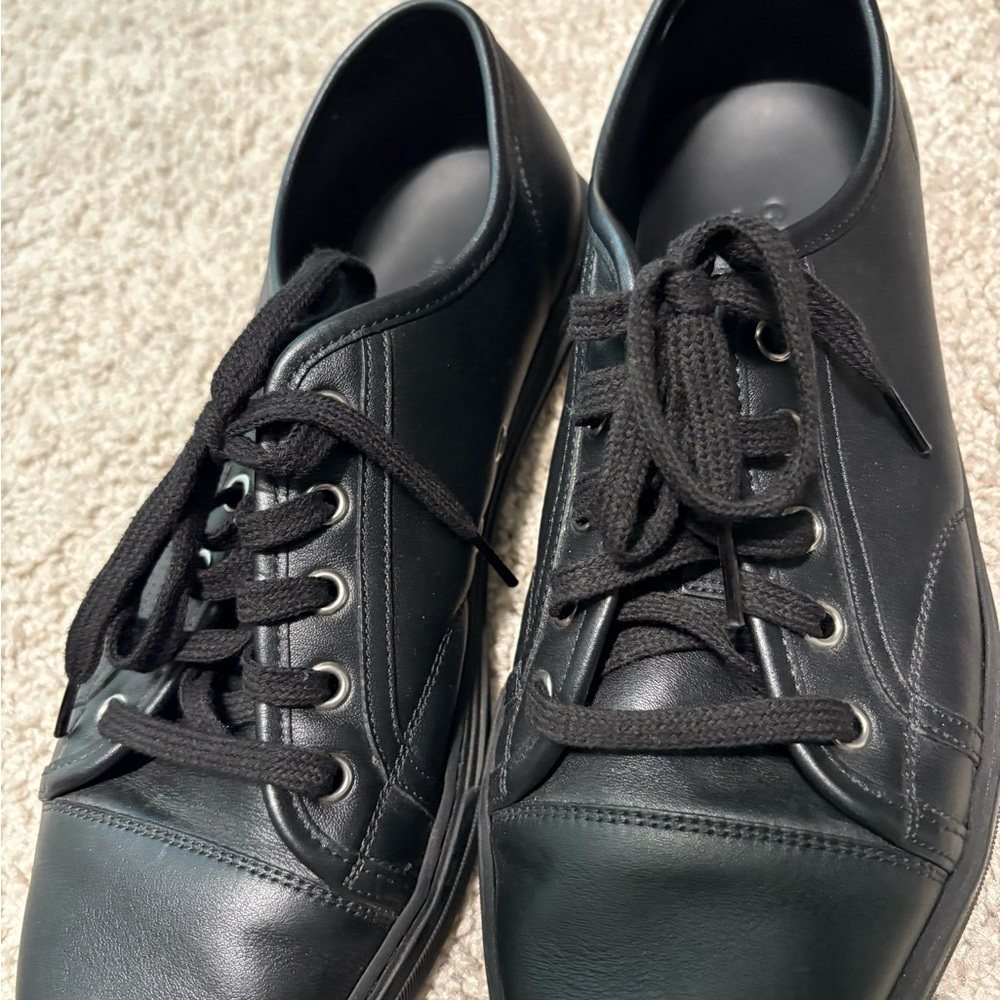 Brand New without tag - Gucci Men's Black Leather Sneakers. Perfect condition. - Picture 7 of 7